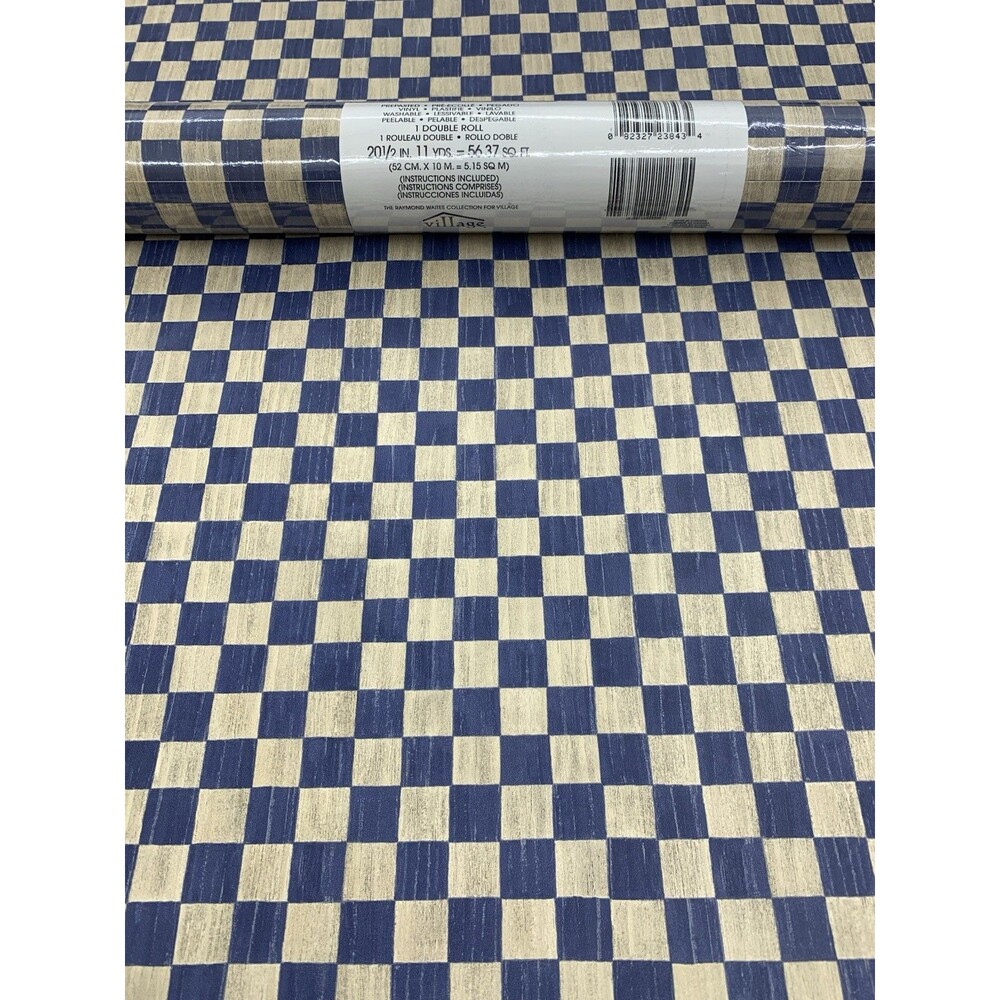 Wallpaper Checkerboard By Raymond Waites 20 1/2” X 11 Yd.  NOS VINTAGE SEALED.